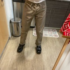 Mens pant Diesel Industry brown plaid mens waist 28 L 30